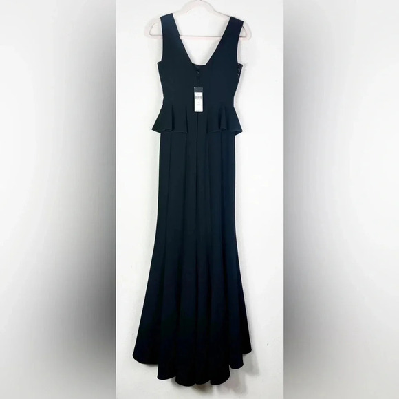 NWT BCBG MAXAZRIA “Silvia” Sleeveless Peplum Black Elegant Maxi Dress Sz 0 - Picture 4 of 16